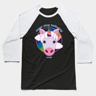 Emoji - Rainbow Unicorn Baseball T-Shirt